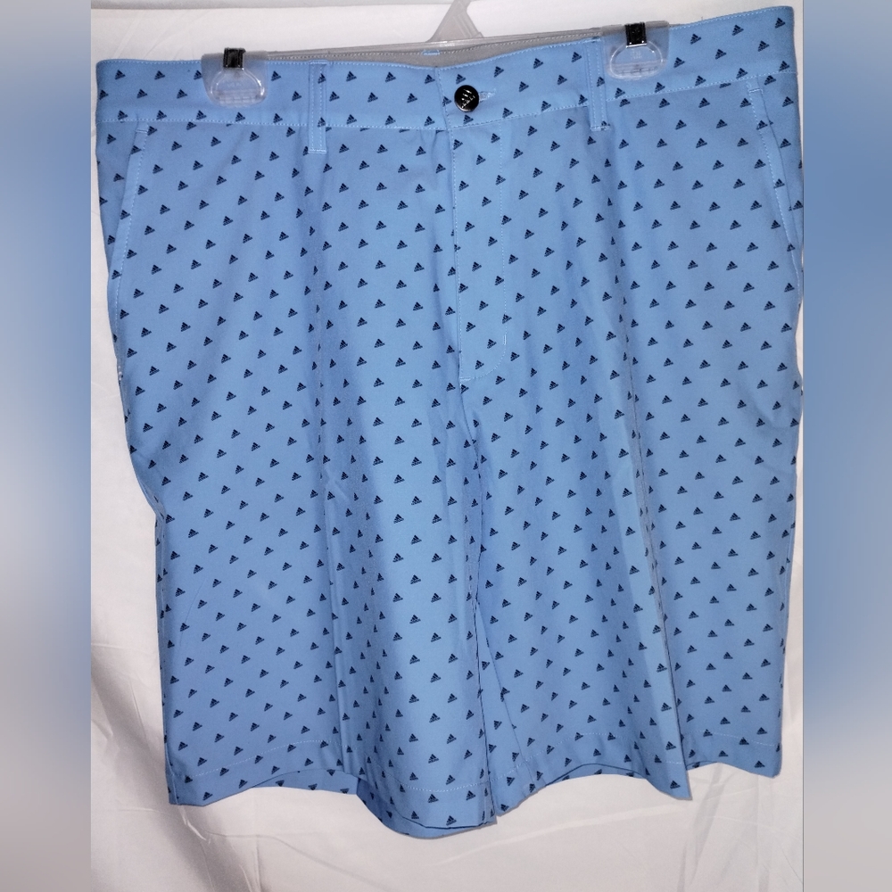 Adidas Mens 36 Adi Print Woven Golf Shorts Light Blue New Ult365